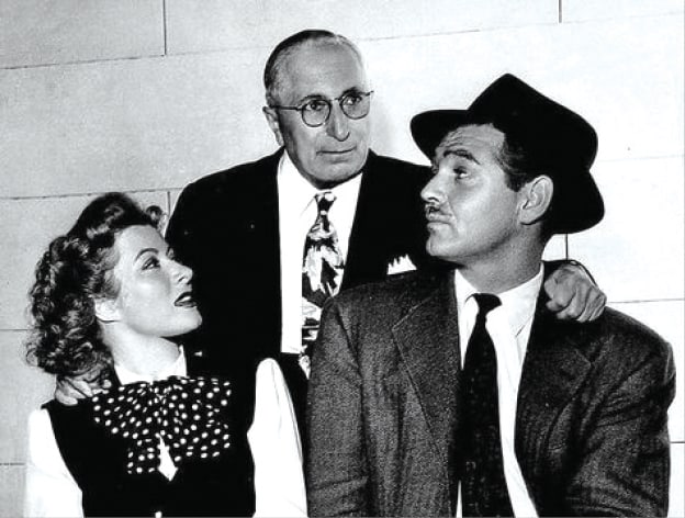 המפיק לואי ב' מאייר עם קלארק גייבל וגריר גרסון